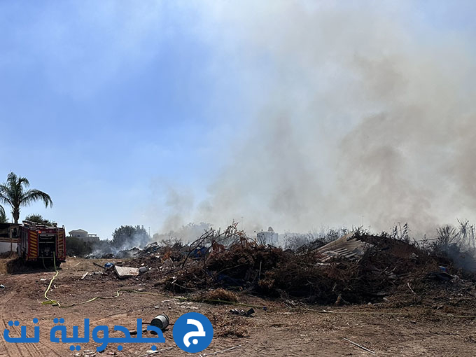 حريق في وادي قانا في جلجولية 